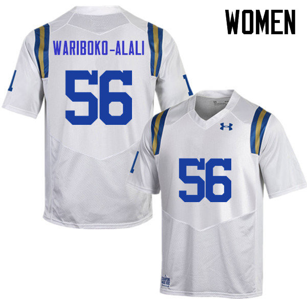 Women #56 Josh Wariboko-Alali UCLA Bruins Under Armour College Football Jerseys Sale-White